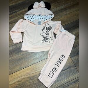 Disney Baby | Minnie Mouse Hooded Sweater and Jogger Set | 12M